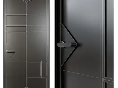 French interior door 3D model