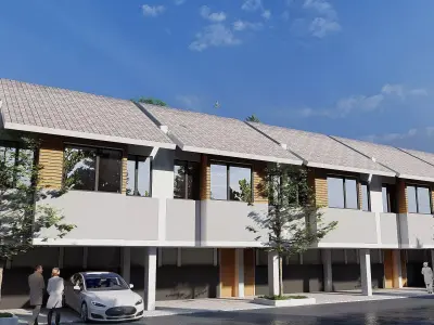 6x11 Two Story Modern House Full Package SketchUp Lumion DWG 3D model