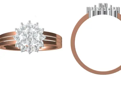 Light Weight Wedding Engagement Women Ring STL JCD Details 3D print model 28