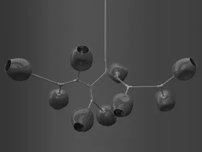 Branching bubble 9 lamps 3 3D model