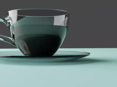 Realistic Cup of coffee on saucer Low-poly 3D model