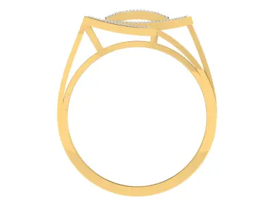Light Weight Yellow Gold Diamond Ring  -ZA RN 4245 3D print model