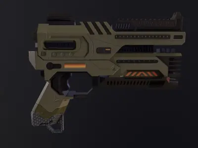 AAA Gun game-ready Low-poly 3D model