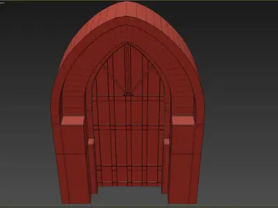 Medieval Door  Low-poly 3D model 10