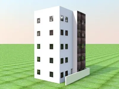 Four-Floor Residential Building code 101 3D print model