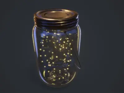 Mason Jar LED Lantern Low-poly 3D model