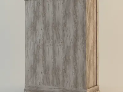 CABINET---Driftwood wooden cabinet 3D model