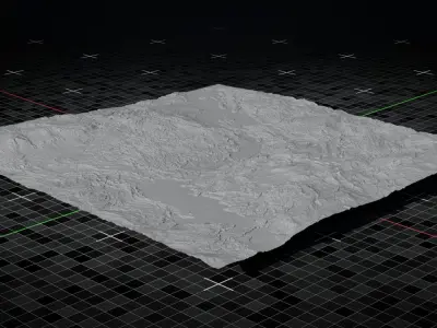 Volcano terrain Flat Version 7 3D model