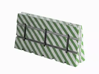 Dirty Traffic Barrier 04 3D model