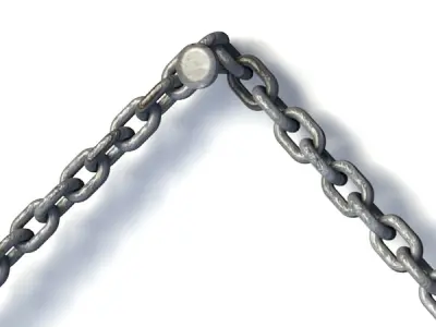 Hanging old wood board 3D model