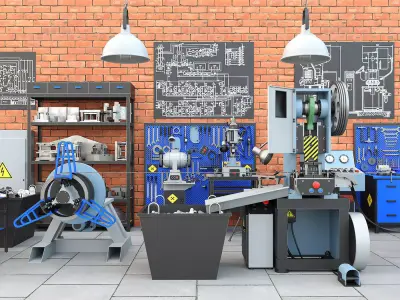 K2116 mechanical press Collection for industrial interior Three 3D model