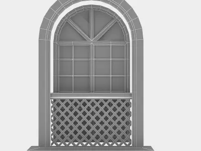 Pavilion Window 6 Low-poly 3D model