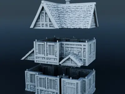 Medieval house 3D print model