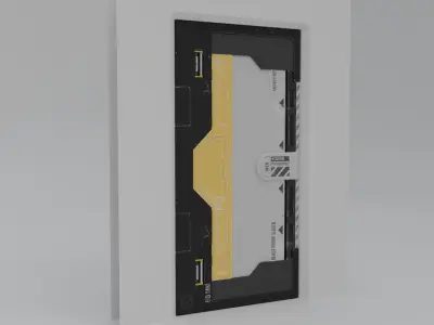 sci-fi slider door Low-poly 3D model
