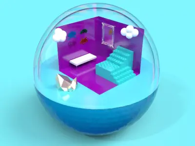 glassy home 3D model
