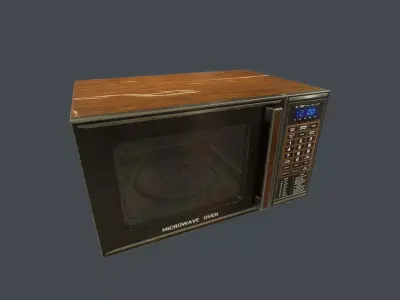 Old Microwave Low-poly 3D model