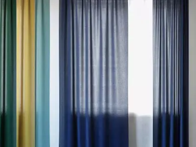 Curtains 124 Wayfair Basics Solid Room Darkening Thermal Rod 3D model