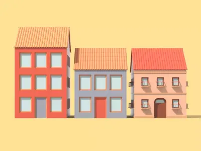 LOW POLY HOUSES house 3D model