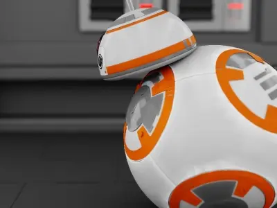 BB8 Scene rigged - animated character 3D model