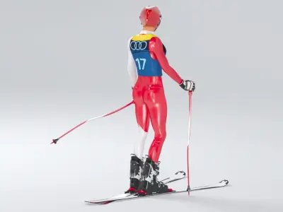  Female Skier Animated HQ Standard License 
