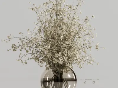 plants bouquet vase 36 3D model