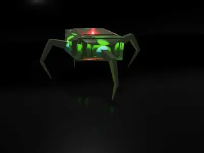 Glass Robot Low-poly 3D model