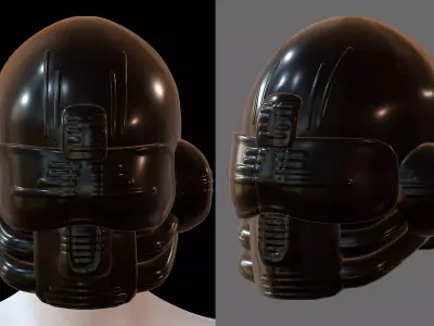 Gas mask PILOT helmet 3d model scifi Low-poly  Low-poly 3D model