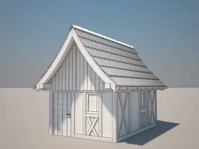 Cartoon Medieval House 04 3D model
