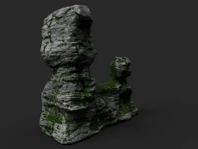Mossy Cliff Rock 23-9 Low-poly 3D model