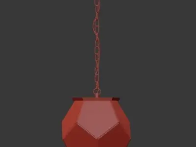 Untitled glass pendant light - gold 3D model