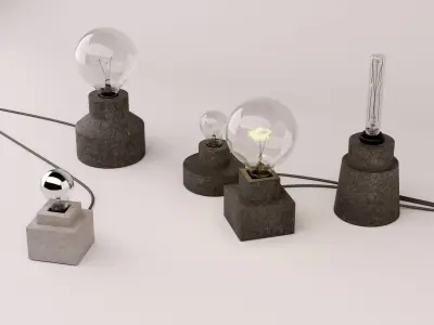 Table lamps set 1 3D model