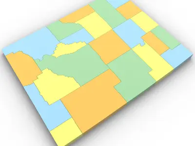 Wyoming Political Map 3D model
