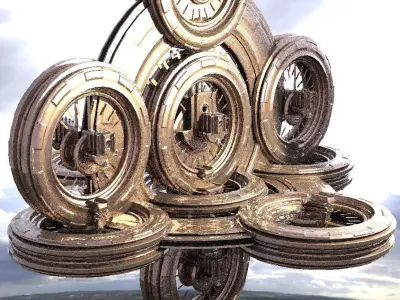 Ancient Alien Star Ring Monolith 2 3D model