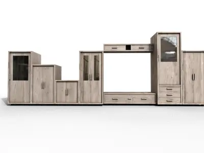 Set Modern Furniture 3D Model Low-poly 3D model