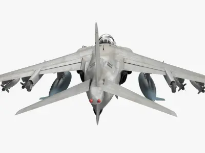  Combat Aircraft in Flight with Dual Smart Bomb Loadout Gray 