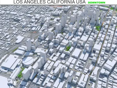 Los Angeles Downtown California USA Low-poly 3D model