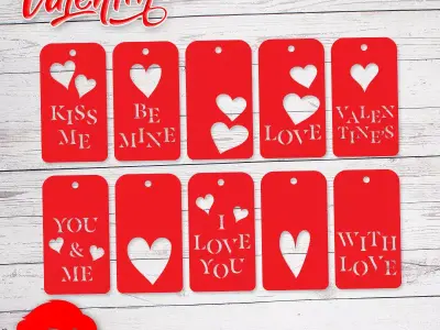 Valentines Day tags ornament gift for your loved one 3D print model