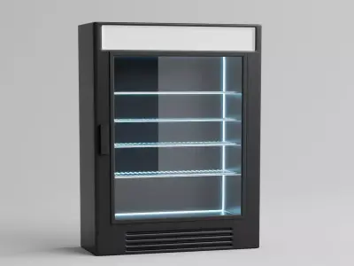 Glass Door Refrigerator Free low-poly 3D model