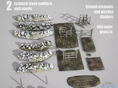 Paddocks Kit bundle Collection 3D model