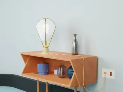 Modern Table Lamp on an Item Desk 3D Model Interior Design Low-poly 3D model