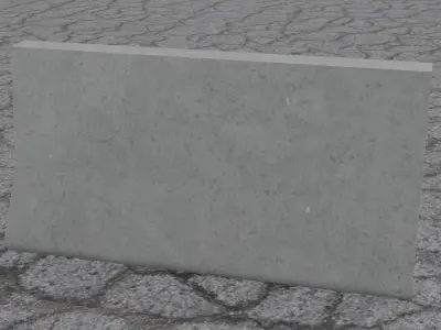 Concrete Road Barrier Low-poly 3D model