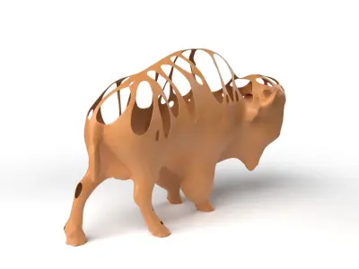 Bison Dust Voronoi Low-poly 3D model