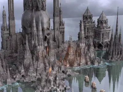 Necromancers Port of Wizards Kit bash 3D model