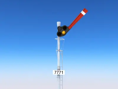 Railway Semaphore Signals Low-poly 3D model