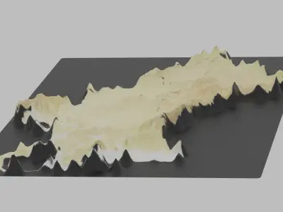 Turkmenistan Map Country Low-poly 3D model