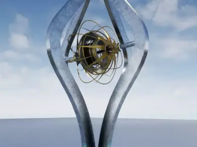 Sci-fi time machine  Low-poly 3D model