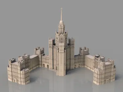 High-rise on Kotelnicheskaya Embankment 3D model