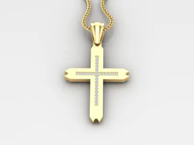 High Cross Pendant Light Gold 18K 4CP010 3D print model