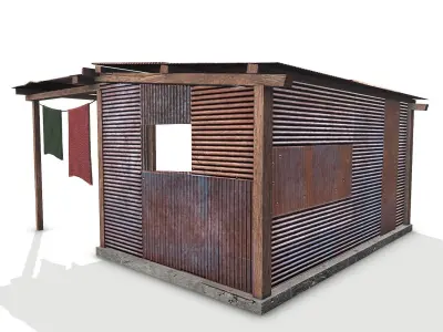Metal Plates Shed 3 Low-poly 3D model