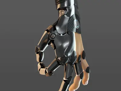 FPS hand anatomy mechanical 04 3D model